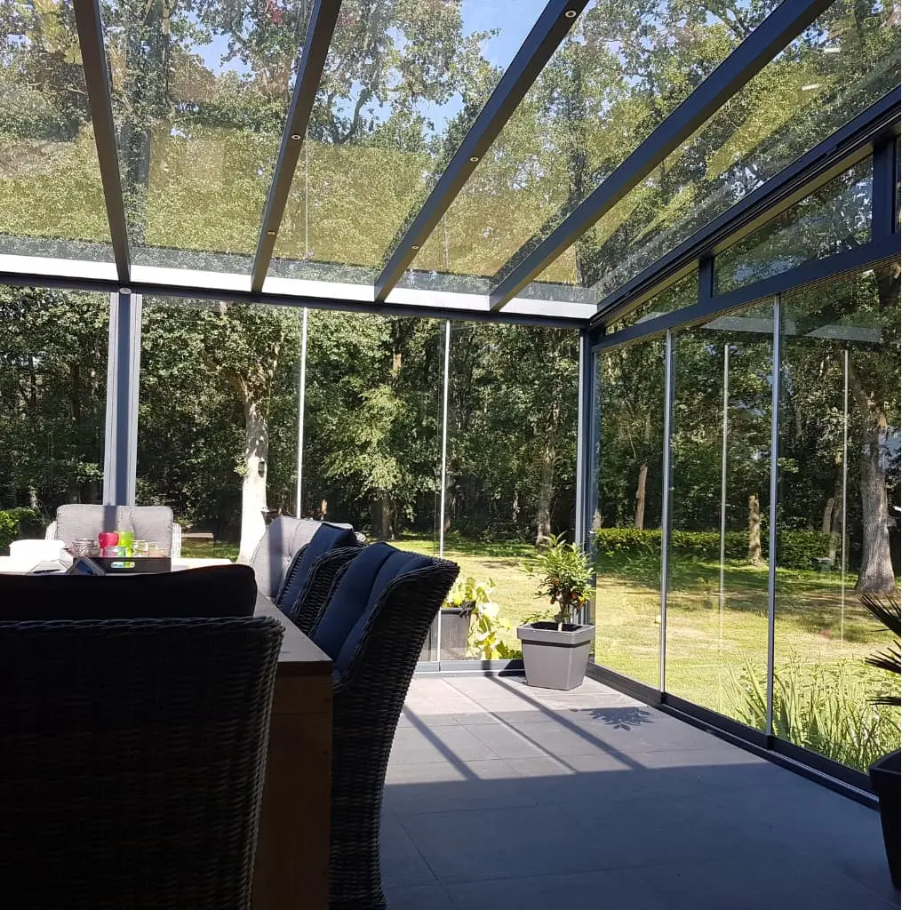 Terrassenüberdachung – Projekt 4, integrierte Dachrinne